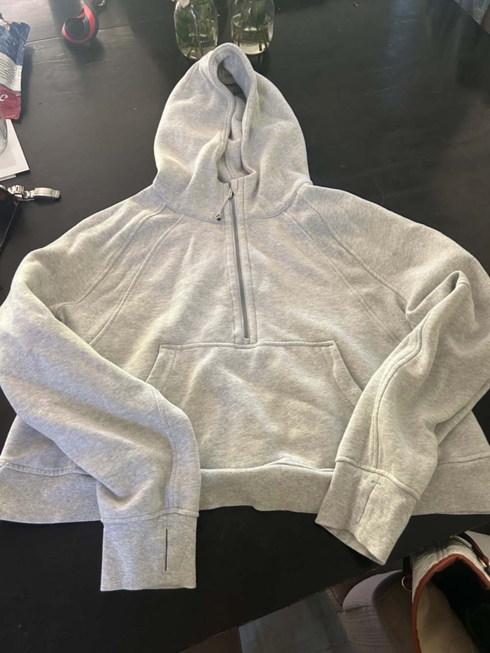 lululemon athletica Scuba Light Gray Half-Zip Hoodie